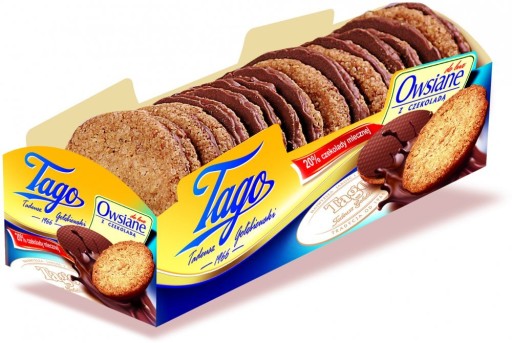 CIASTKA OWSIANE Z CZEKOLADA DE LUX 210G*12 TAGO