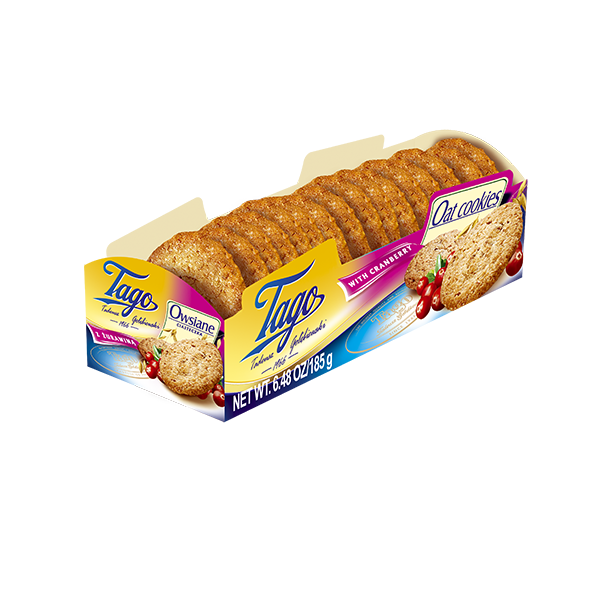 CIASTKA OWSIANE Z ZURAWINA 185G*12 TAGO